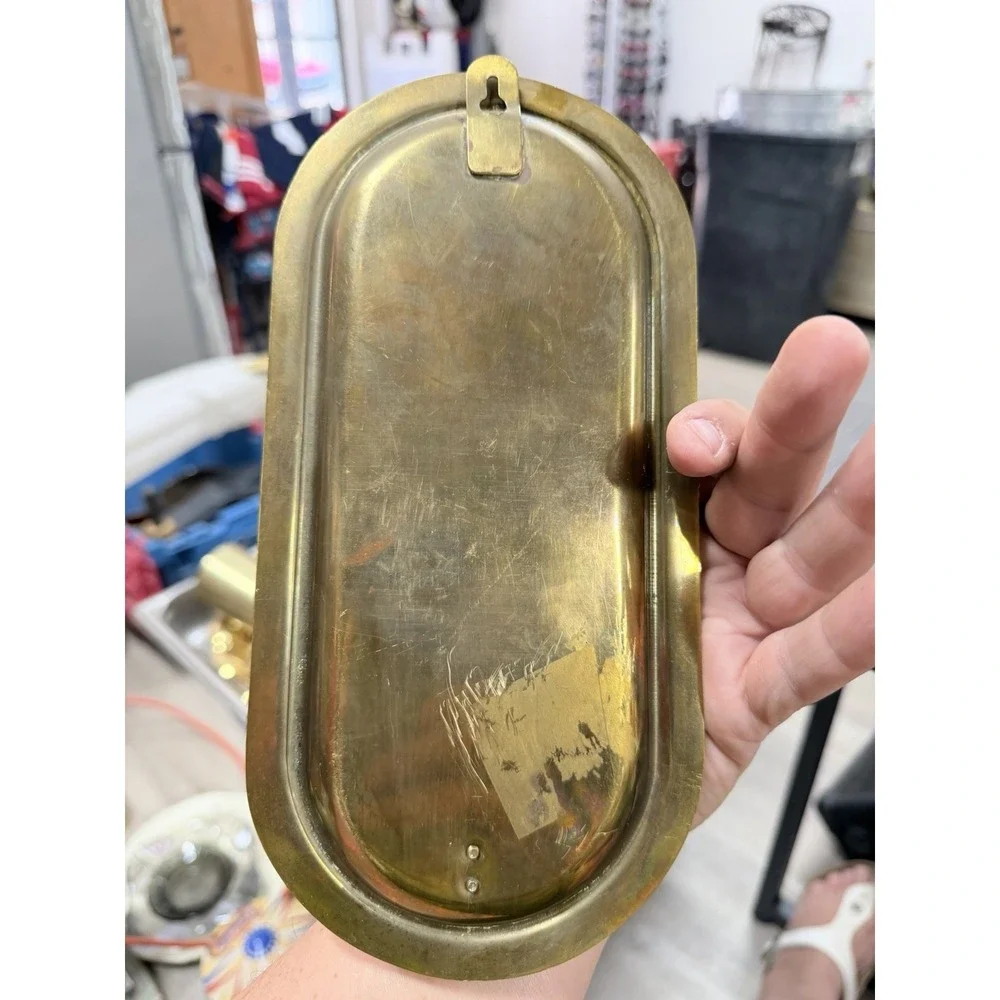 Vintage Solid Brass Oval Candle Wall Sconce